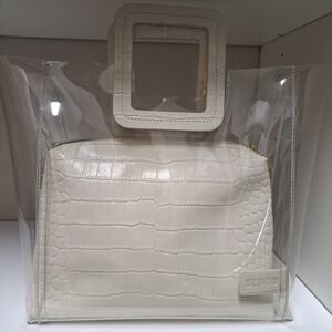 Staud Cream Croc-Embossed Women's Bag